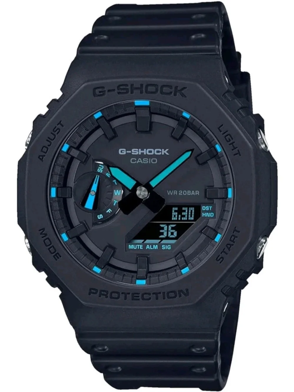 Casio G-Shock Black Watch with Teal Accents